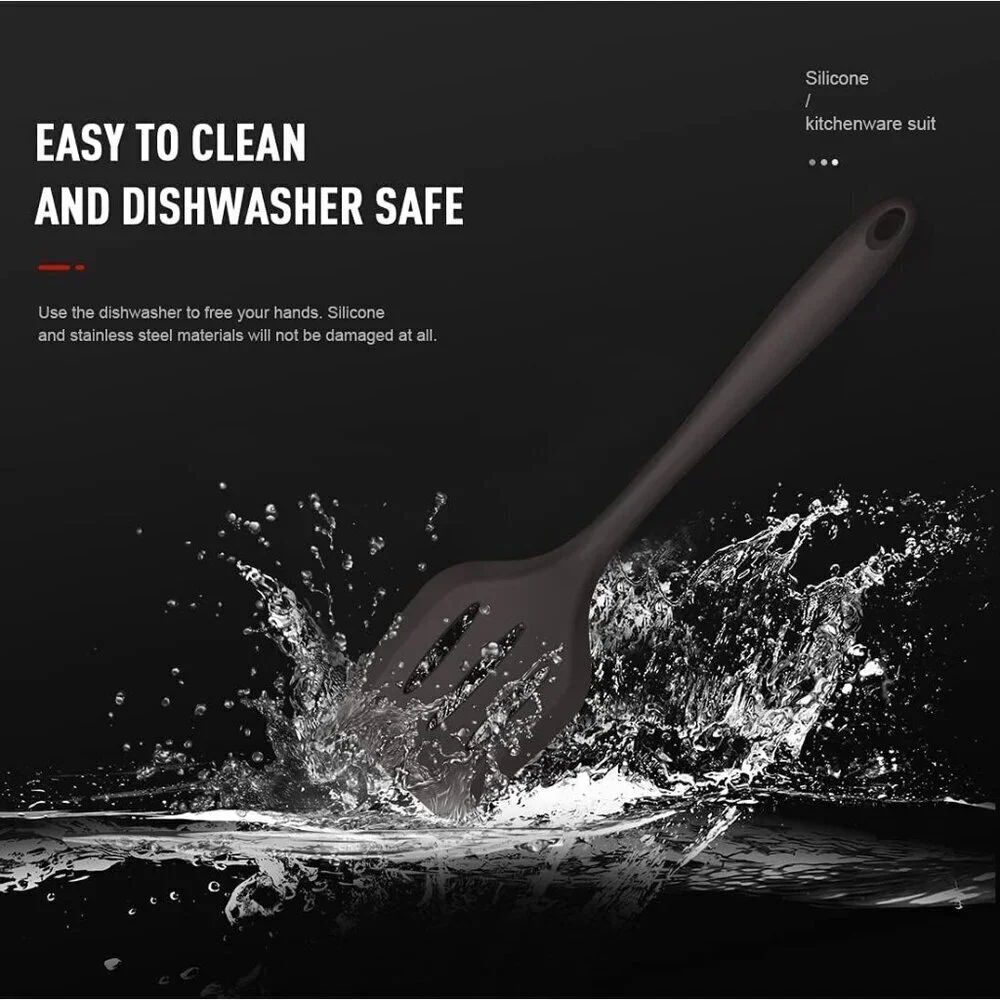 🆕 Silicone Heat Resistant Kitchen Utensils Spatula Turner Tongs Spoon Nonstick - Picture 4 of 9